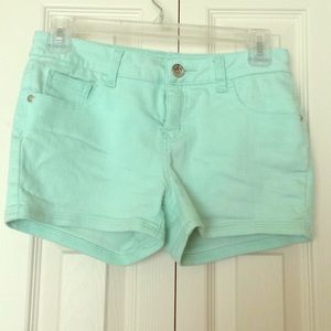 Justice girls size 14 shorts mint green.